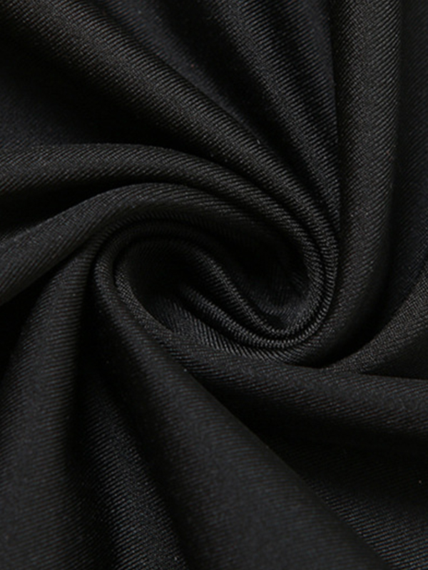 Solid Crew Neck Backless Long Sleeve Maxi Dress-5