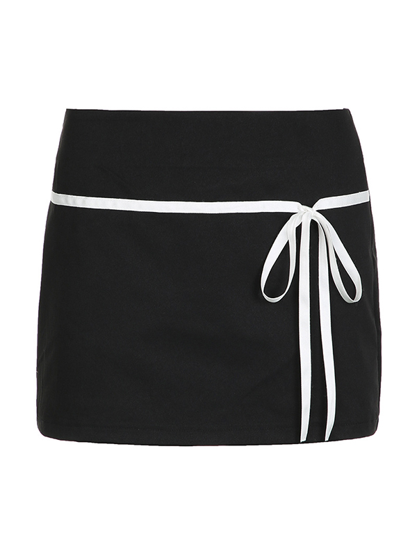Playful And Energetic Girly Basic Strap Mini Skirts-2