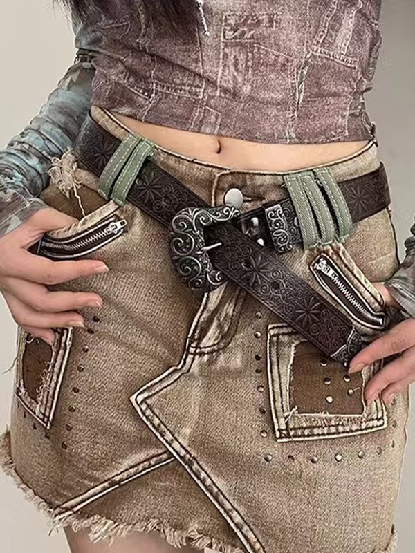 Designed Hot Button Beads Mini Skirt-2