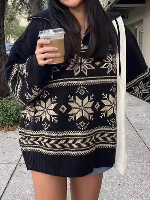 Jacquard Oversized Sweaters-2