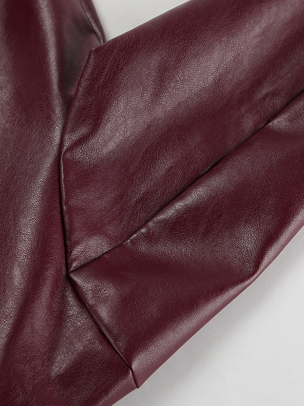 Large Lapel Leather Loose Jacket-6