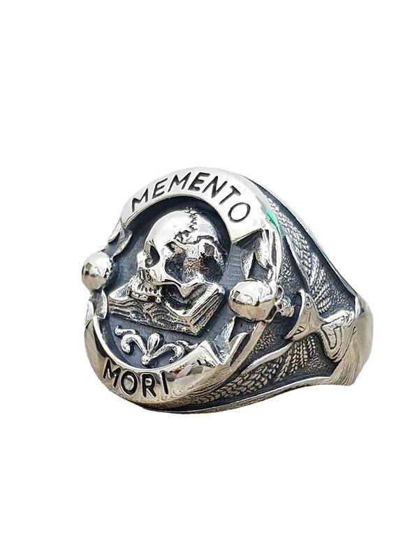 Engraved Skull Chunky Dome Ring-4