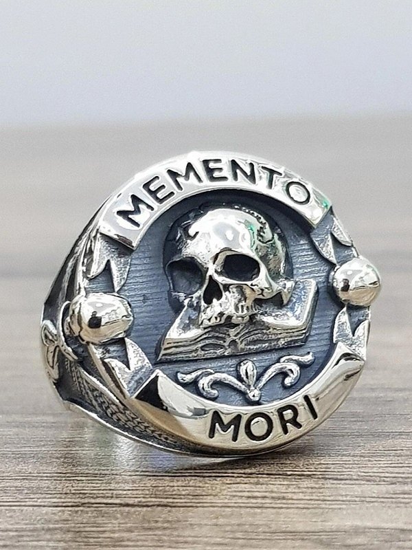 Engraved Skull Chunky Dome Ring-1