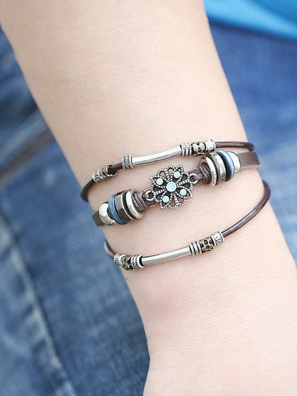 Boho Multi Layered Pu Leather Bracelet-4