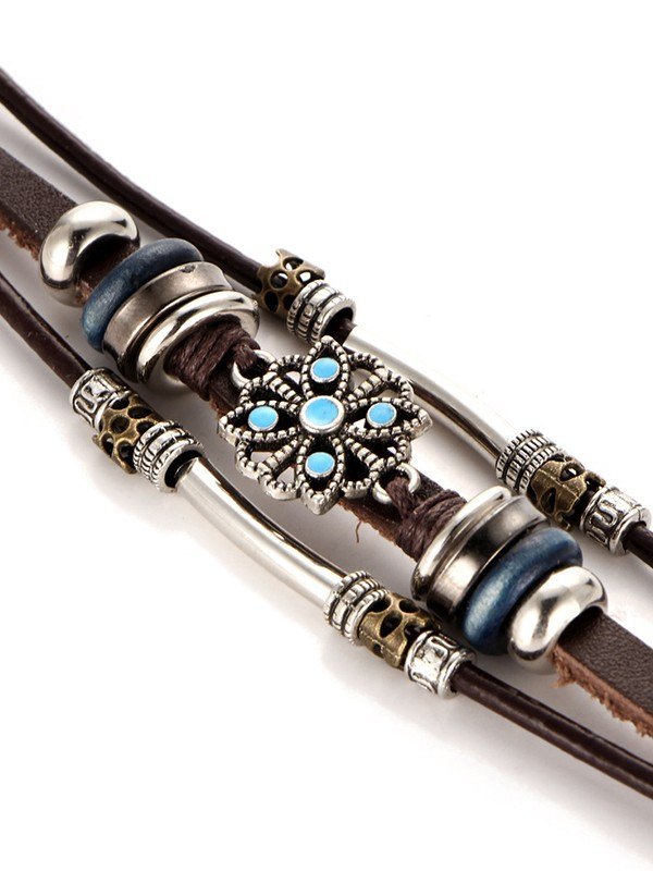 Boho Multi Layered Pu Leather Bracelet-3