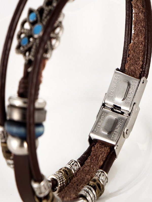 Boho Multi Layered Pu Leather Bracelet-2