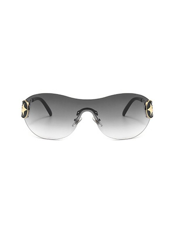 Star Embellish Rimless Y2K Sunglasses-2