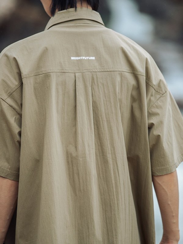 Men's Pocket Front Short Sleeve Button Up Shirt-2