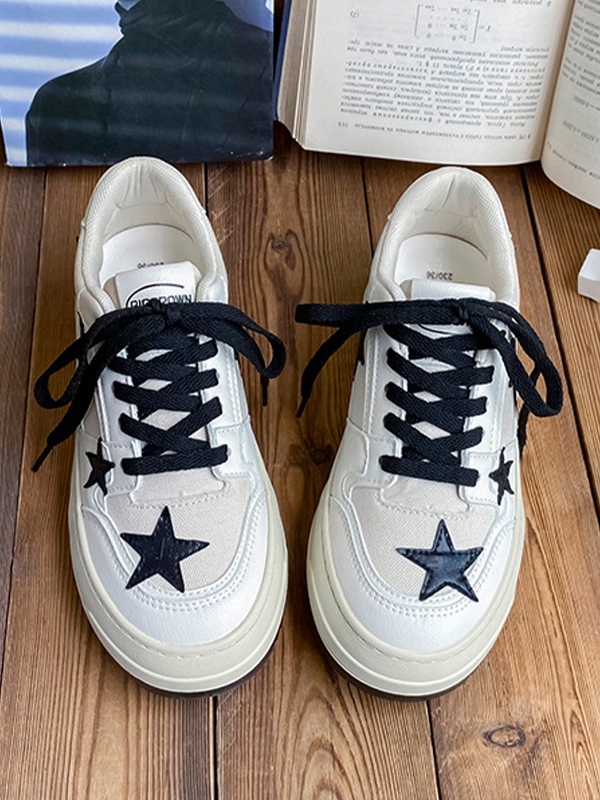Star Patchwork Contrast Color Shoes-2